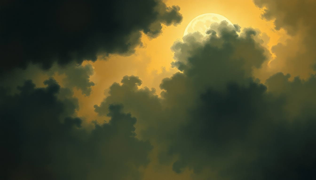 Fan-driven abstract illustration evoking the emotional arc of How High the Moon by Ella Fitzgerald