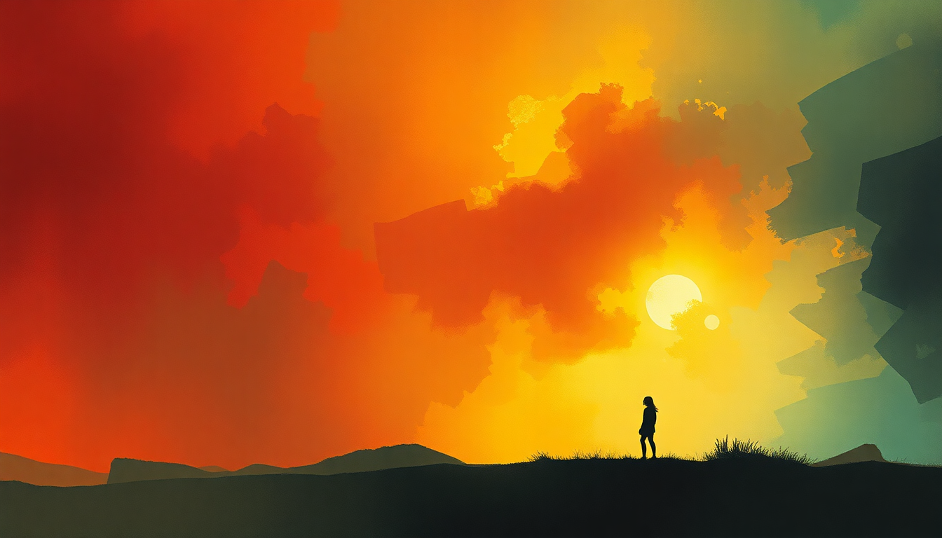 Fan-driven abstract illustration evoking the emotional arc of Hung Up by Madonna