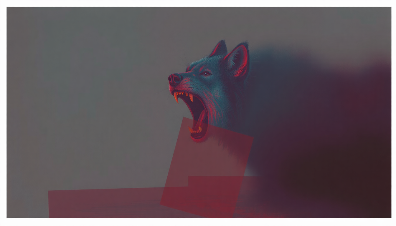Fan-driven abstract illustration evoking the emotional arc of Hungry Wolf by X