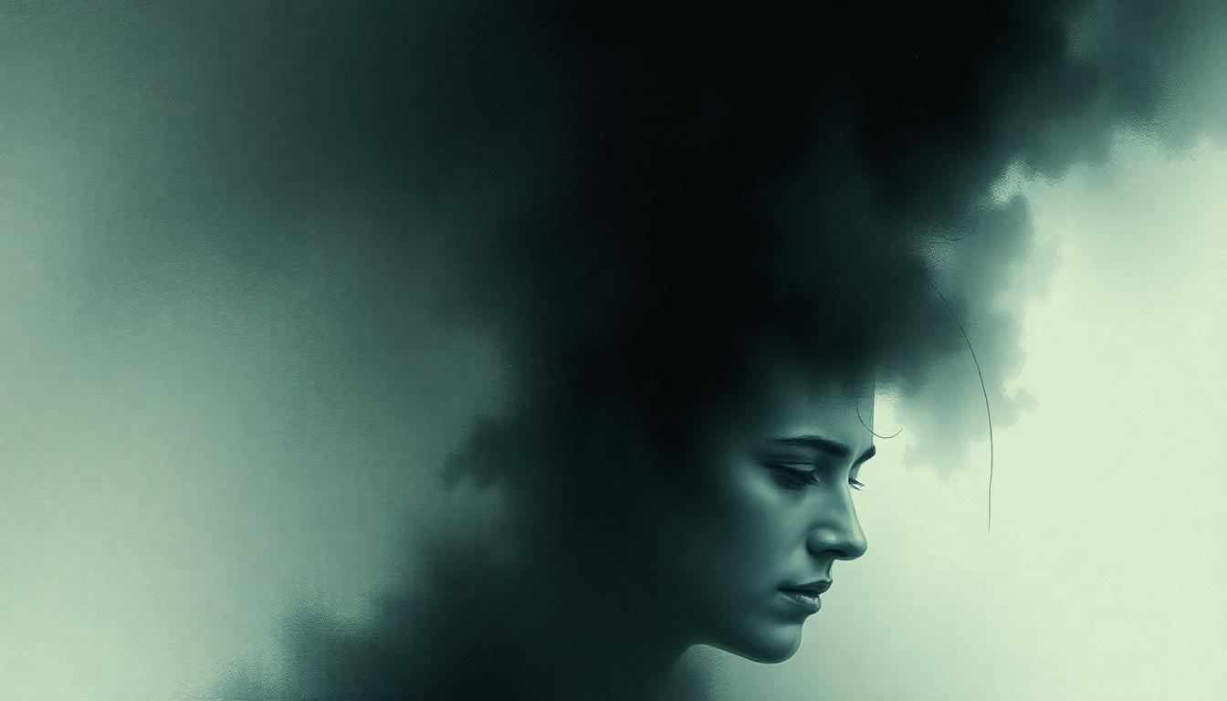 Fan-driven abstract illustration evoking the emotional arc of Hunter by Björk