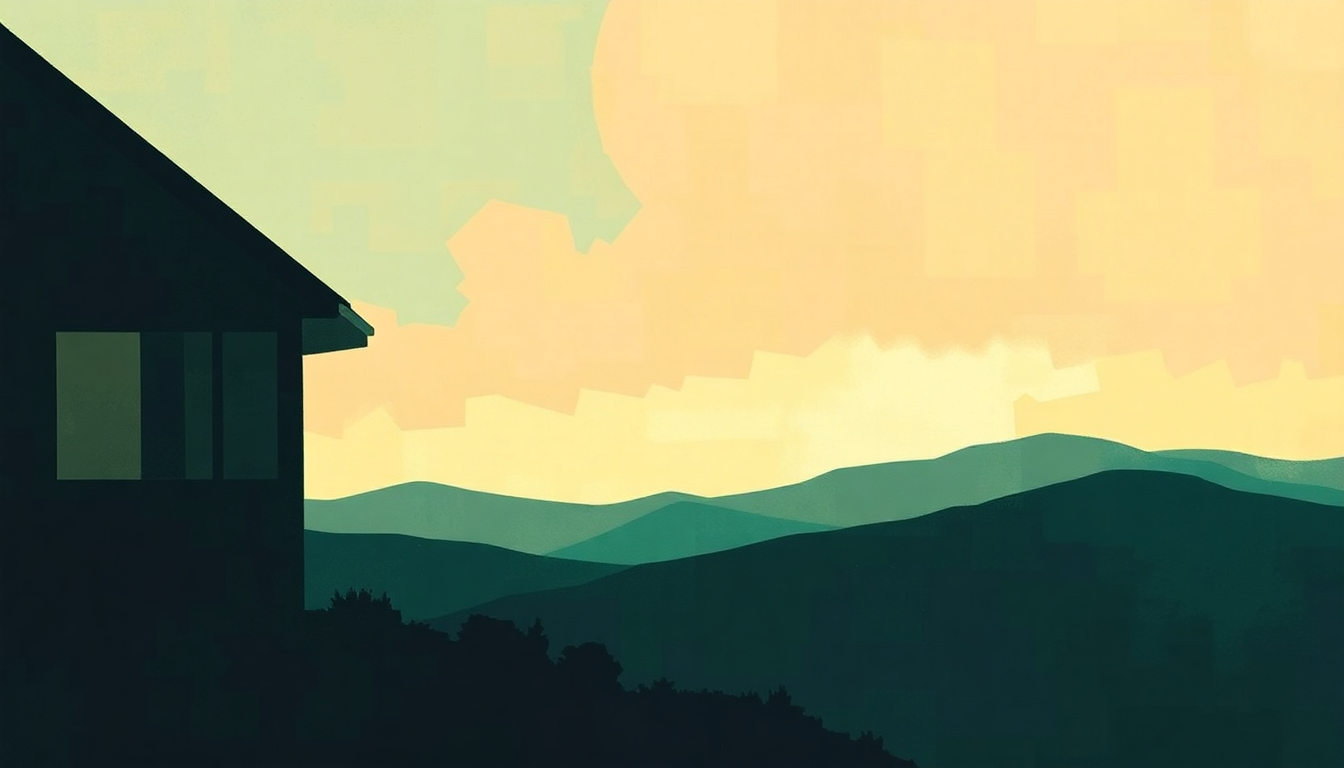 Fan-driven abstract illustration evoking the emotional arc of Hyacinth House by The Doors