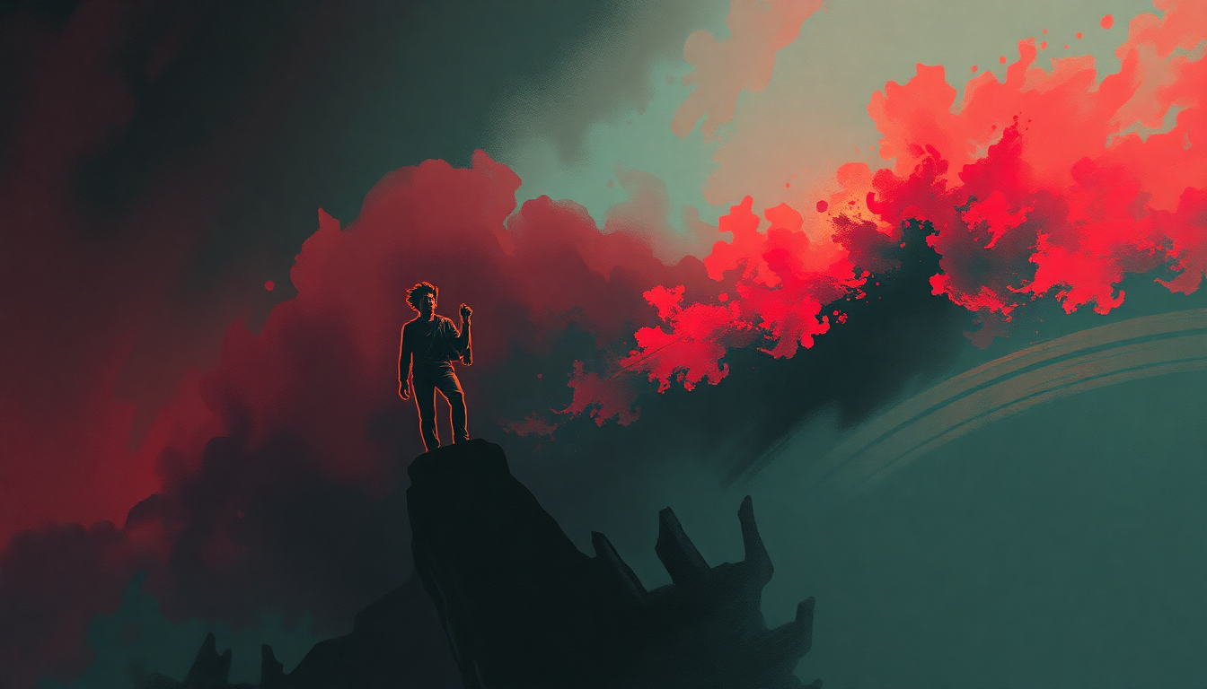 Fan-driven abstract illustration evoking the emotional arc of I Against I by Bad Brains