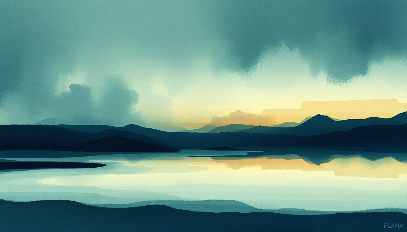 Fan-driven abstract illustration evoking the emotional arc of I Am a River by Foo Fighters