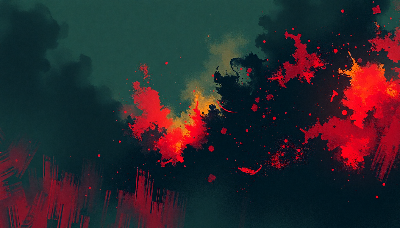 Fan-driven abstract illustration evoking the emotional arc of I Am the Law by Anthrax