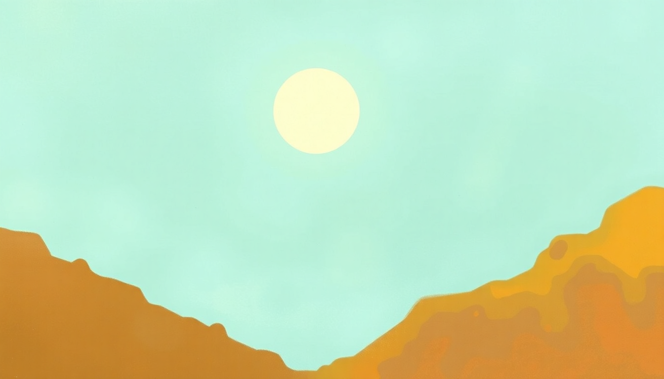 Fan-driven abstract illustration evoking the emotional arc of I Can See Clearly Now by Jimmy Cliff