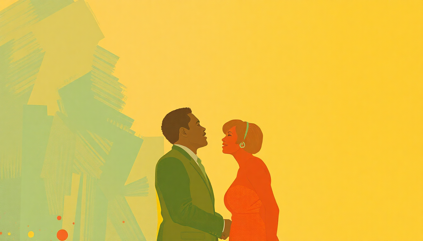 Fan-driven abstract illustration evoking the emotional arc of I Can't Help Myself (Sugar Pie, Honey Bunch) by The Four Tops