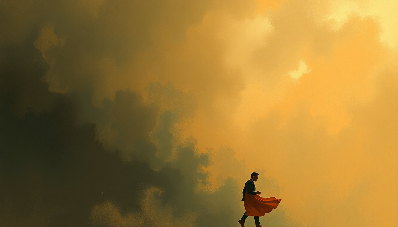 Fan-driven abstract illustration evoking the emotional arc of I Got a Woman by Ray Charles