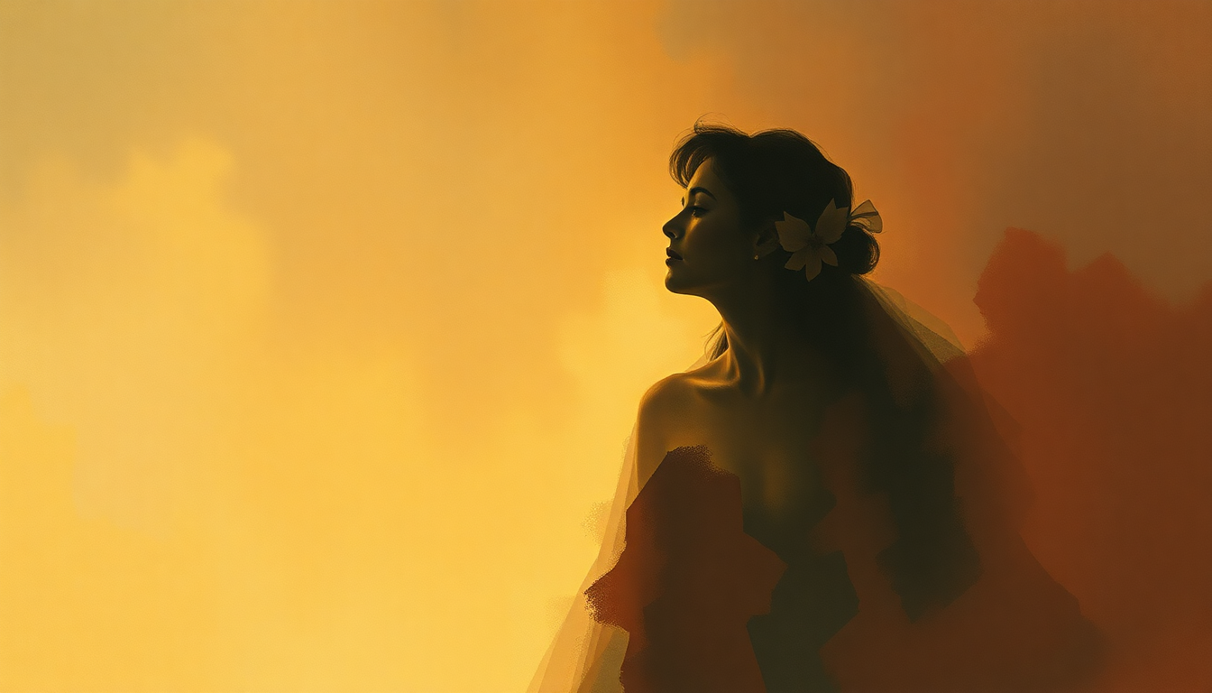 Fan-driven abstract illustration evoking the emotional arc of I Have Confidence by Julie Andrews