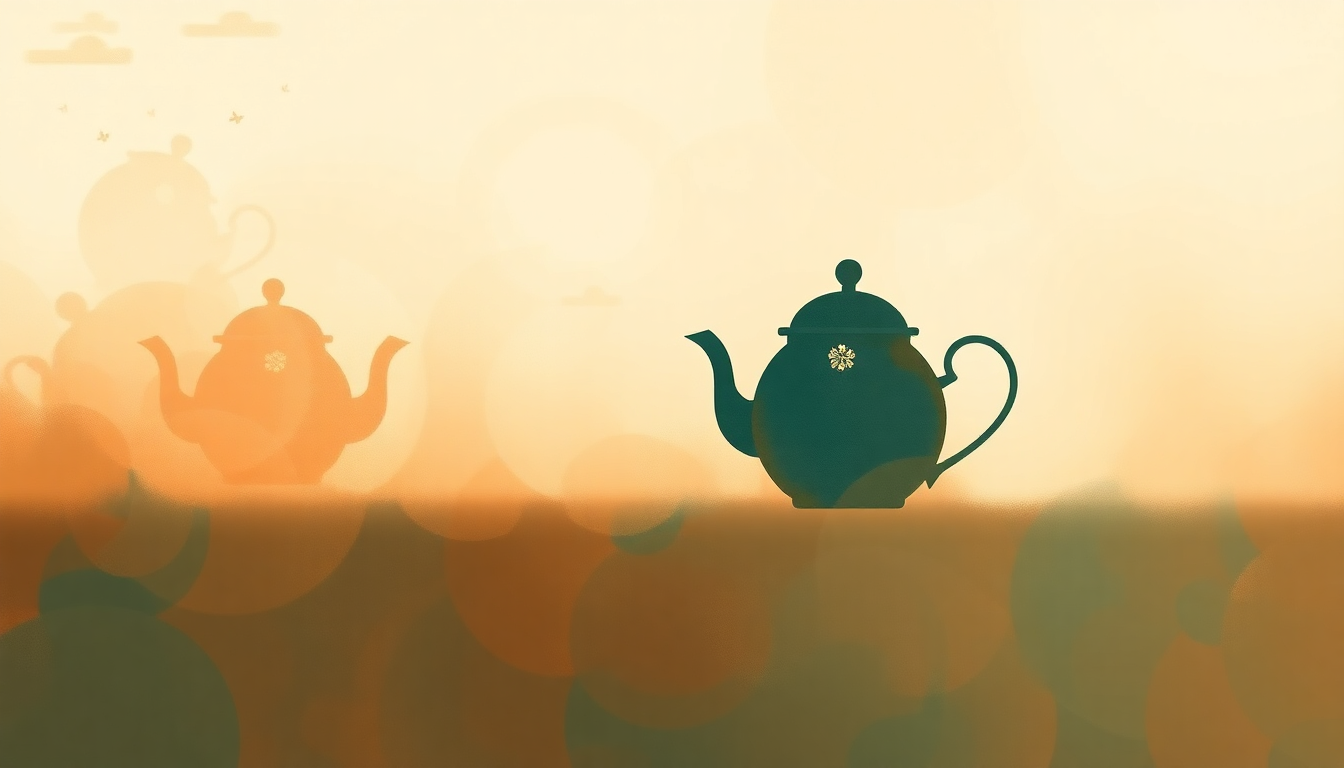 Fan-driven abstract illustration evoking the emotional arc of I'm a Little Teapot by Traditional