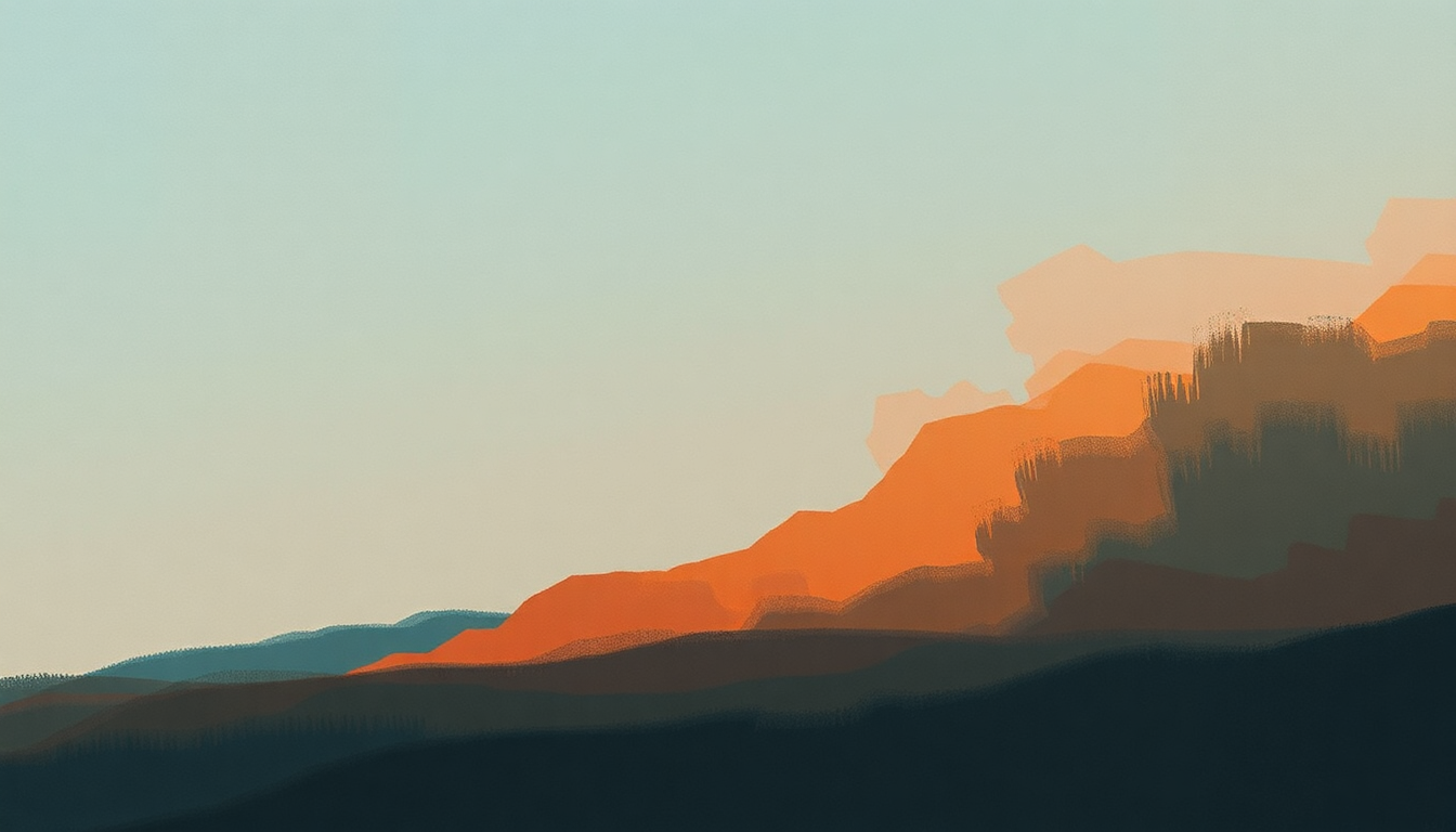 Fan-driven abstract illustration evoking the emotional arc of I'm a Thousand Miles from Nowhere by Dwight Yoakam