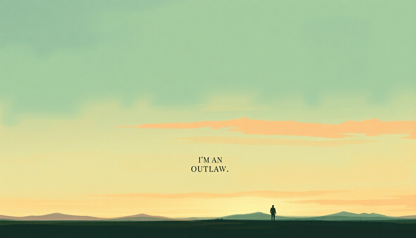 Fan-driven abstract illustration evoking the emotional arc of I'm an Outlaw by Kurt Vile