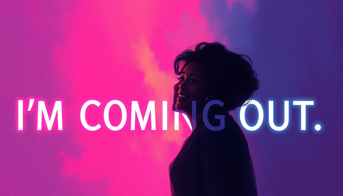 Fan-driven abstract illustration evoking the emotional arc of I'm Coming Out by Diana Ross
