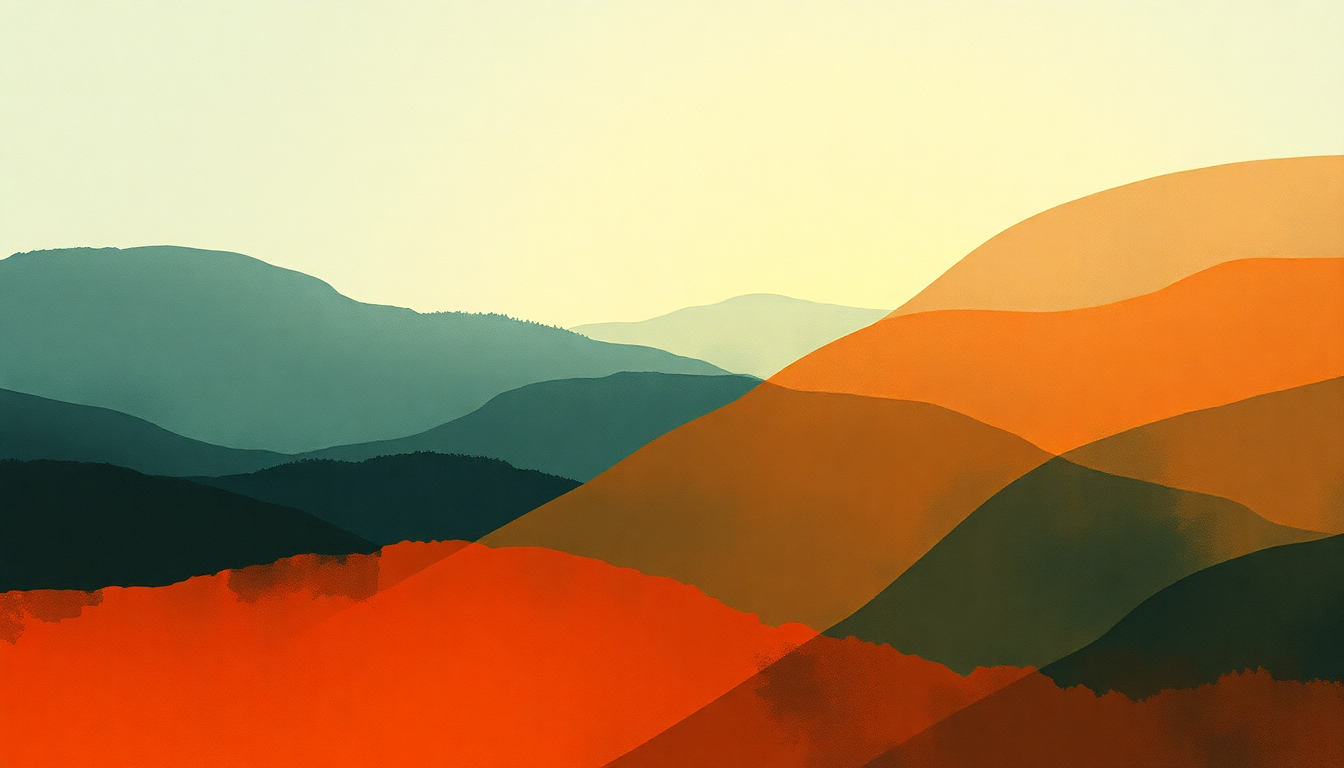 Fan-driven abstract illustration evoking the emotional arc of I Saw the Light by Spoon