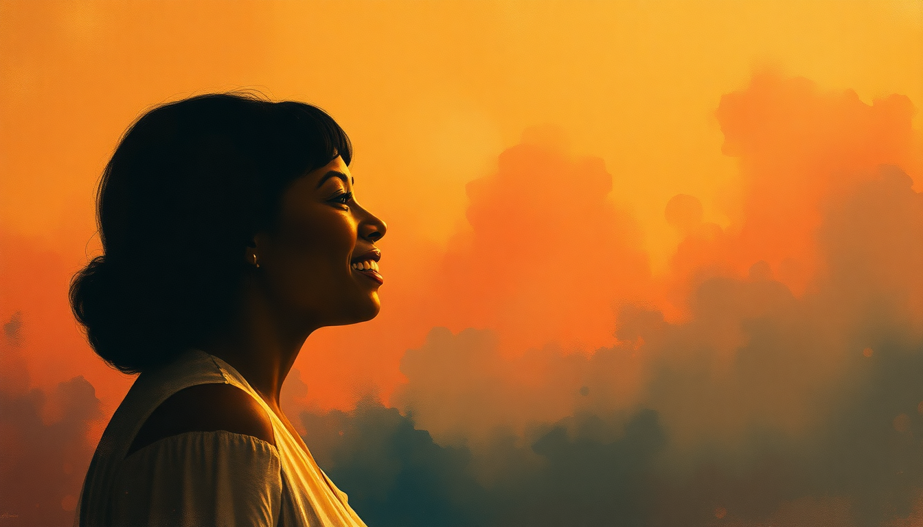 Fan-driven abstract illustration evoking the emotional arc of I Say a Little Prayer by Aretha Franklin