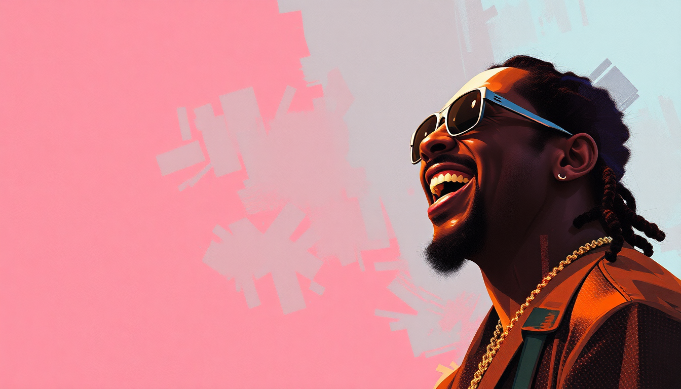 Fan-driven abstract illustration evoking the emotional arc of I Wanna Rock by Snoop Dogg