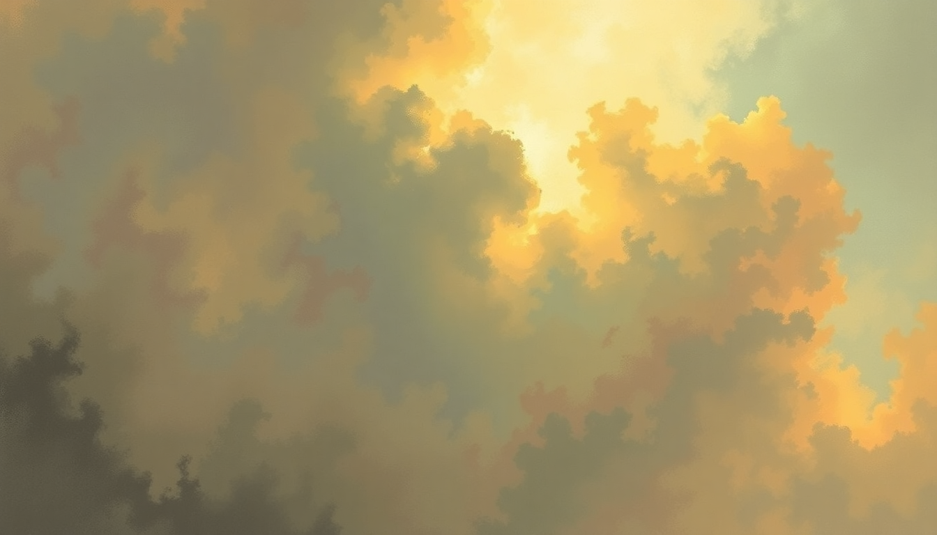 Fan-driven abstract illustration evoking the emotional arc of I Zimbra by Talking Heads