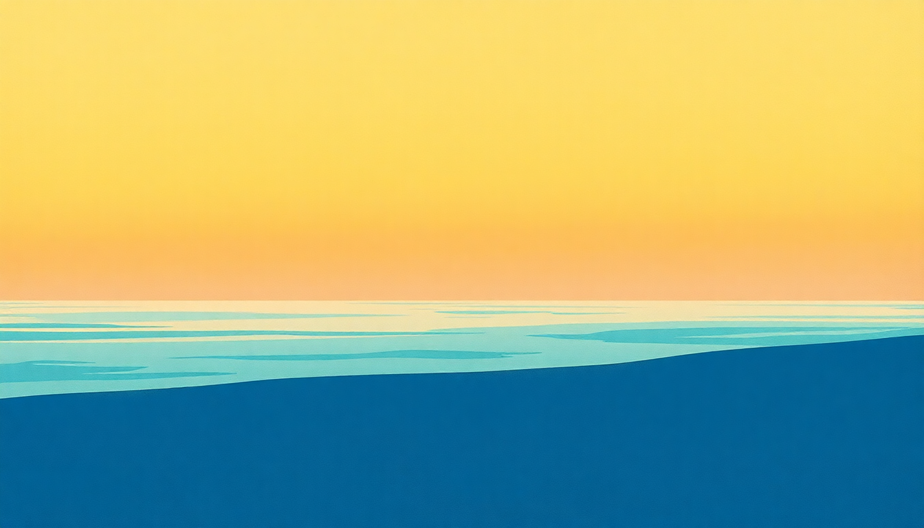 Fan-driven abstract illustration evoking the emotional arc of Ice by Camel