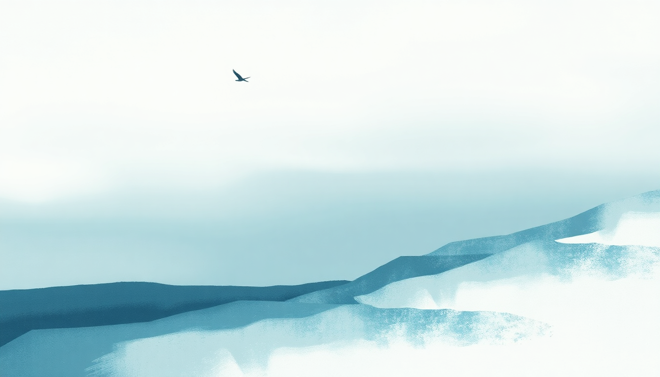 Fan-driven abstract illustration evoking the emotional arc of Ice Station Zebra by Jack White