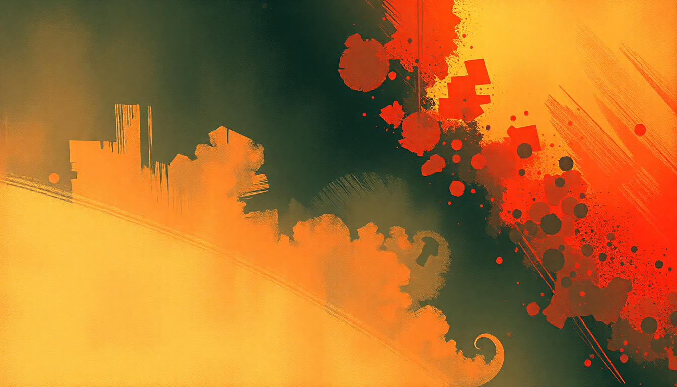 Fan-driven abstract illustration evoking the emotional arc of If You Want Blood (You've Got It) by AC/DC