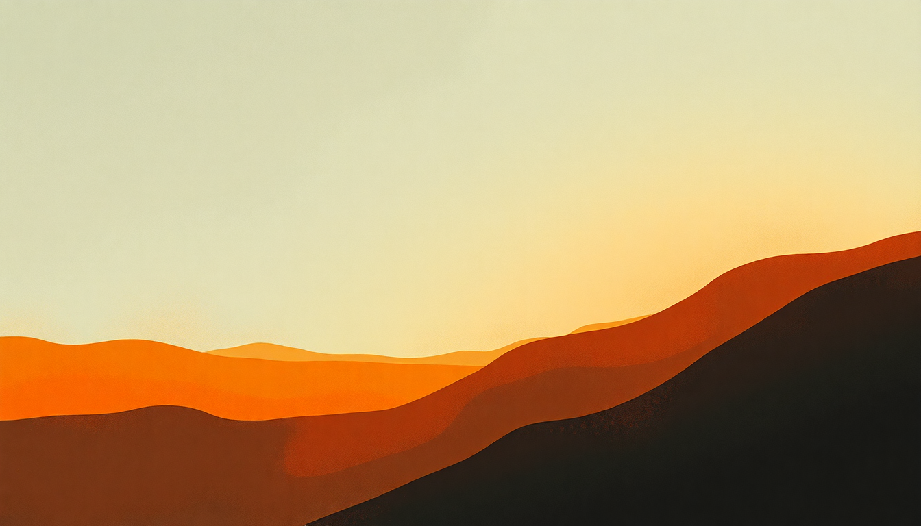 Fan-driven abstract illustration evoking the emotional arc of Imidiwan Ahi Sigdim by Tinariwen