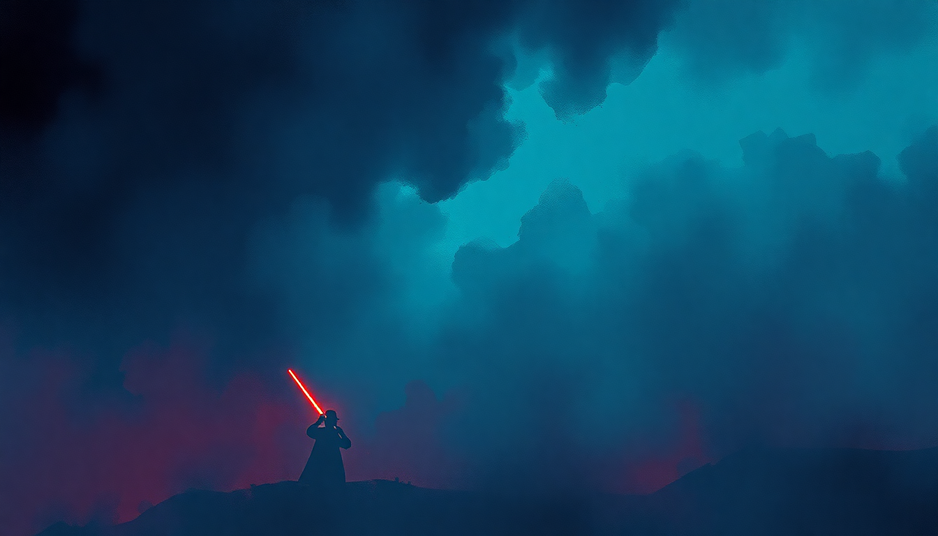 Fan-driven abstract illustration evoking the emotional arc of The Imperial March by John Williams