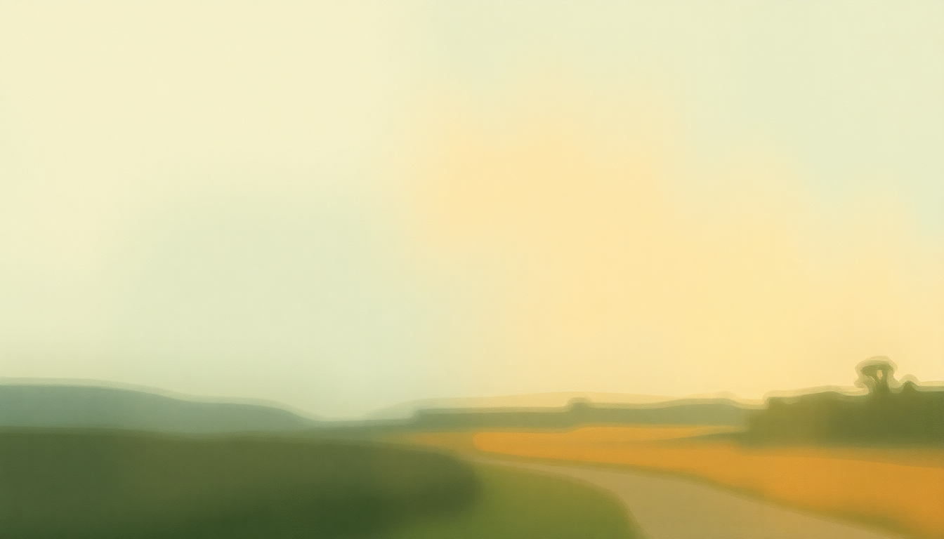 Fan-driven abstract illustration evoking the emotional arc of In a Beautiful Place Out in the Country by Boards of Canada