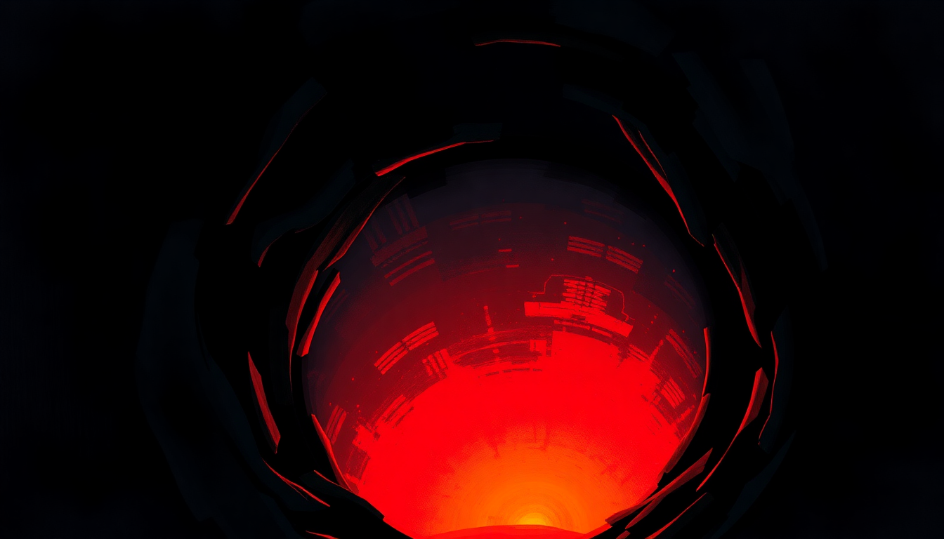 Fan-driven abstract illustration evoking the emotional arc of In a Hole by The Jesus and Mary Chain