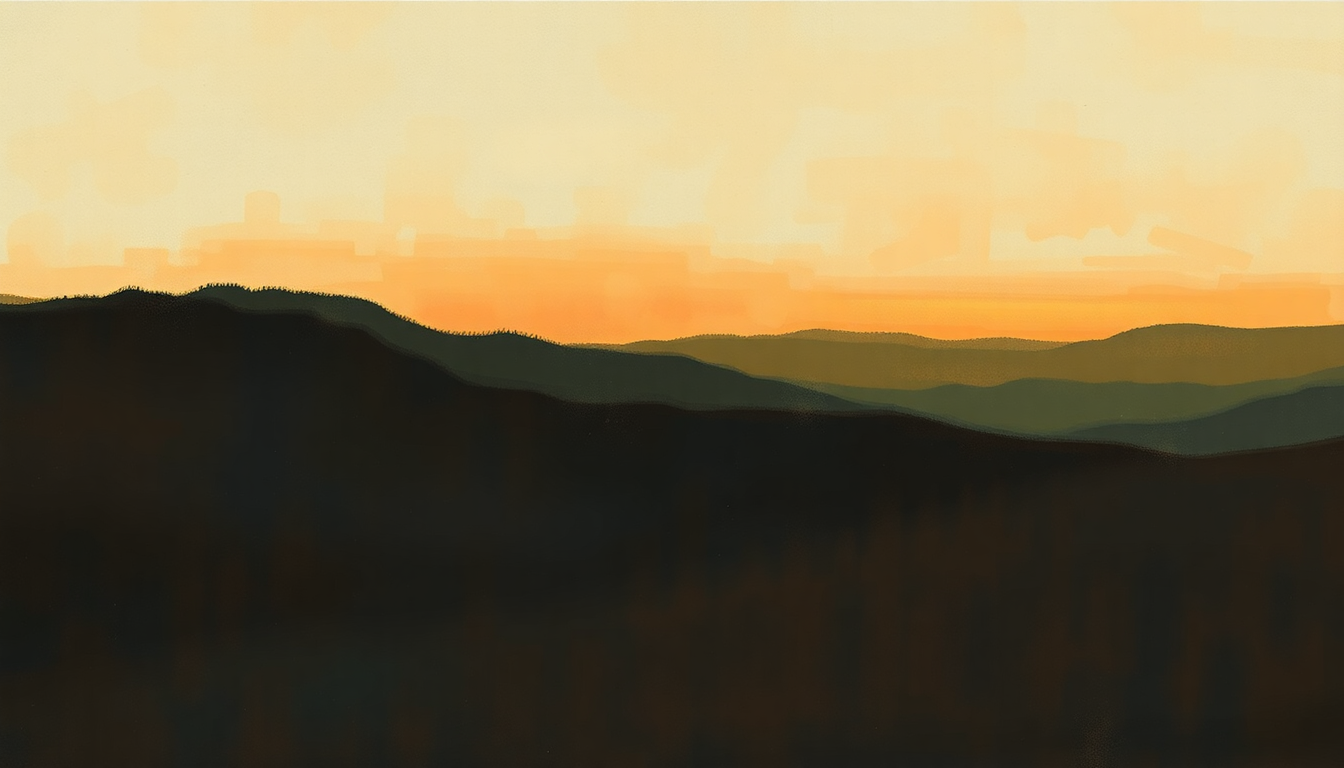 Fan-driven abstract illustration evoking the emotional arc of In a Silent Way by Miles Davis