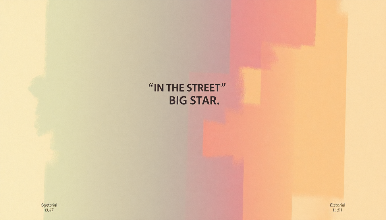Fan-driven abstract illustration evoking the emotional arc of In the Street by Big Star