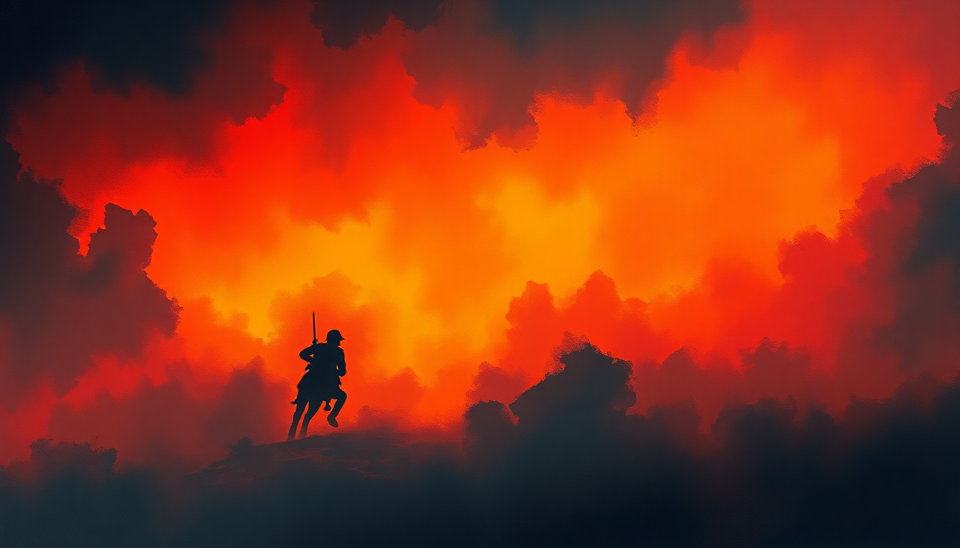 Fan-driven abstract illustration evoking the emotional arc of The Raiders March by John Williams