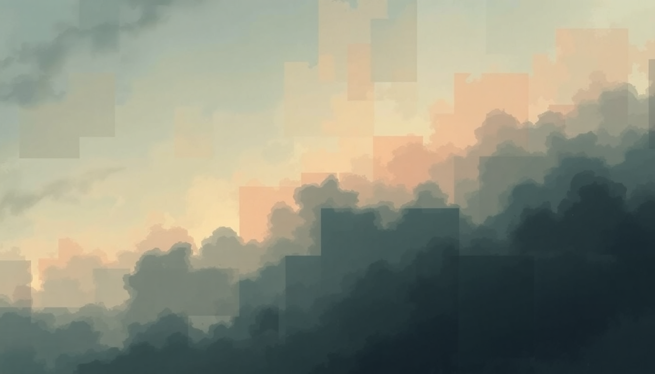 Fan-driven abstract illustration evoking the emotional arc of Infinite Orbit by Explosions in the Sky
