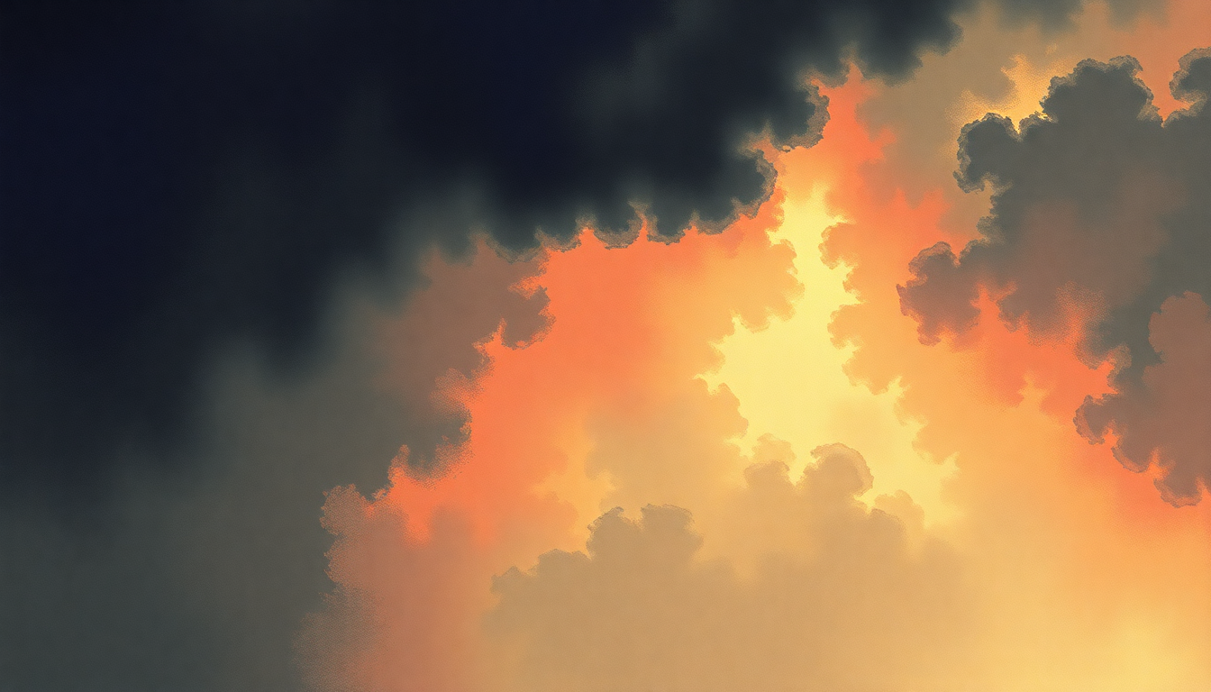 Fan-driven abstract illustration evoking the emotional arc of Into the Void by Black Sabbath