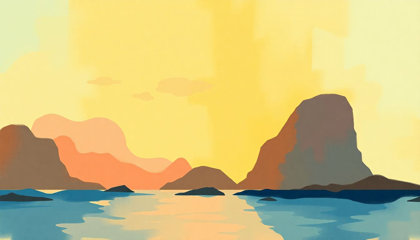 Fan-driven abstract illustration evoking the emotional arc of Island Girl by Elton John