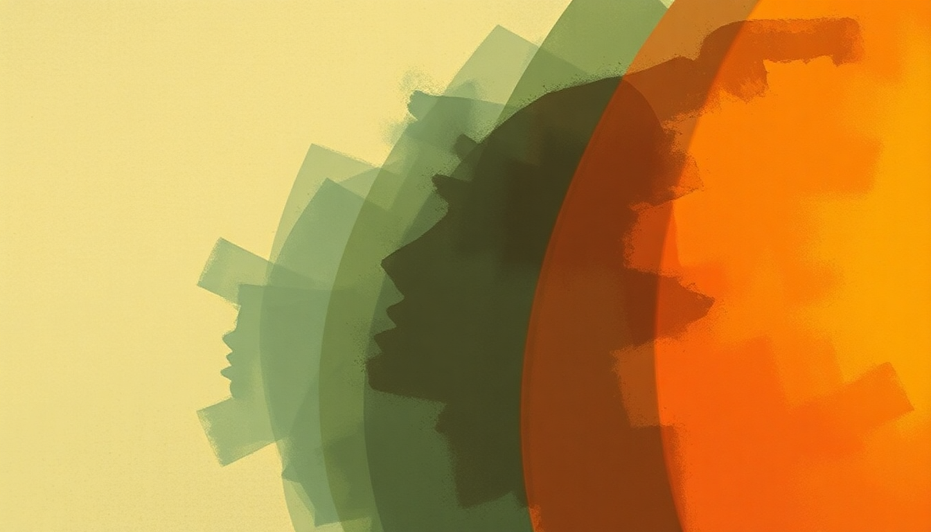 Fan-driven abstract illustration evoking the emotional arc of It Don't Mean a Thing by Duke Ellington