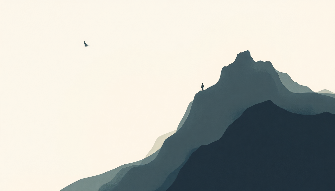 Fan-driven abstract illustration evoking the emotional arc of It's Not Up to You by Björk