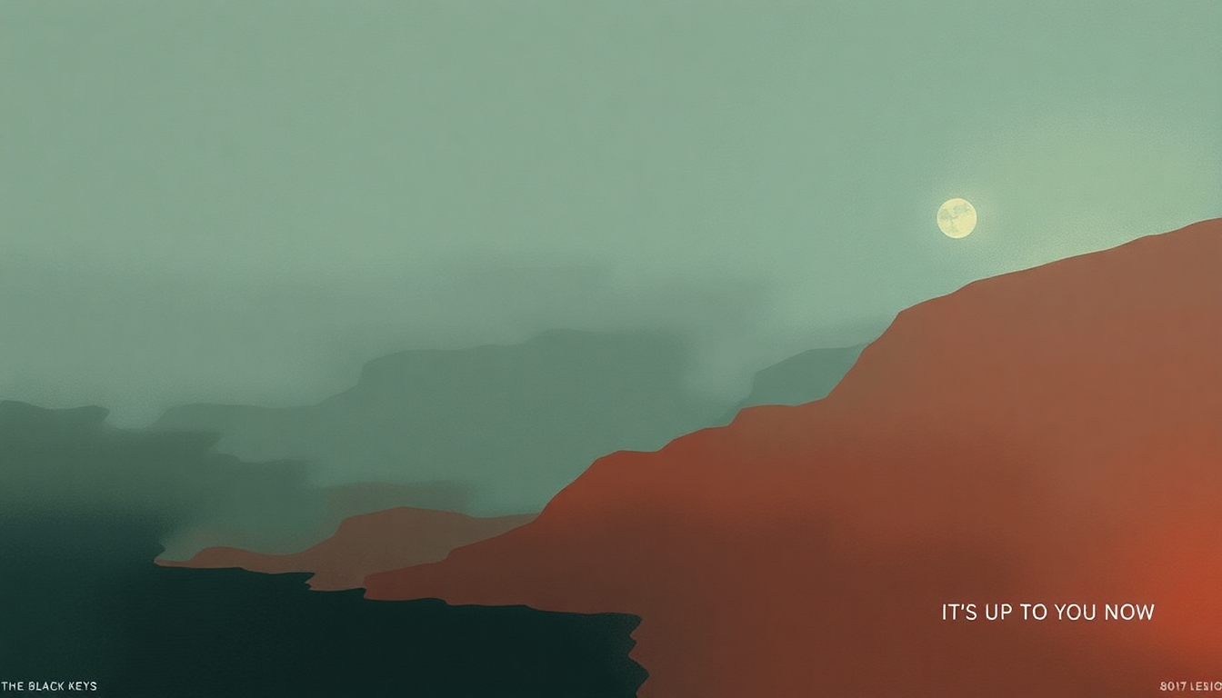 Fan-driven abstract illustration evoking the emotional arc of It's Up to You Now by The Black Keys