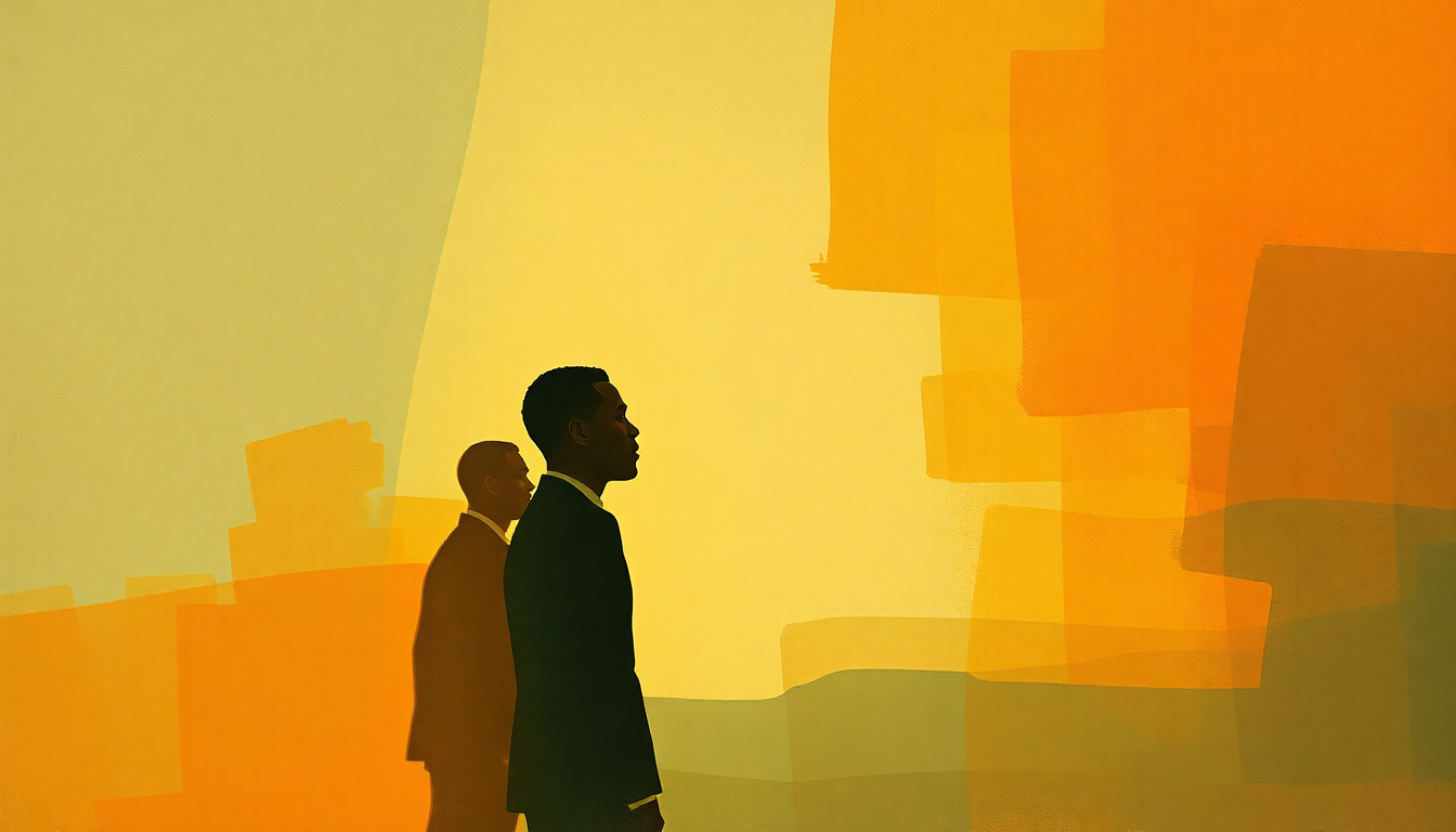 Fan-driven abstract illustration evoking the emotional arc of It's All in the Game by The Four Tops