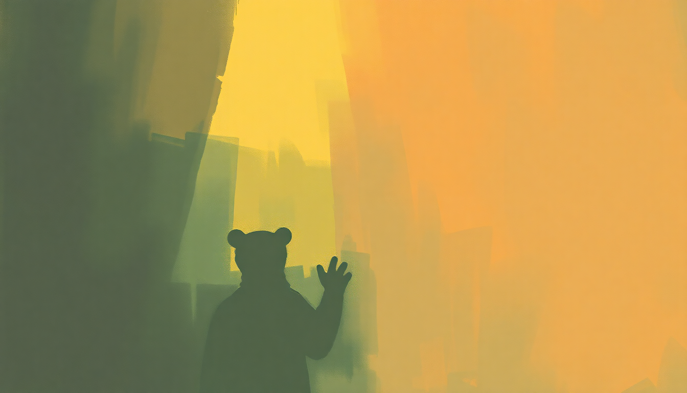 Fan-driven abstract illustration evoking the emotional arc of Jack the Bear by Duke Ellington