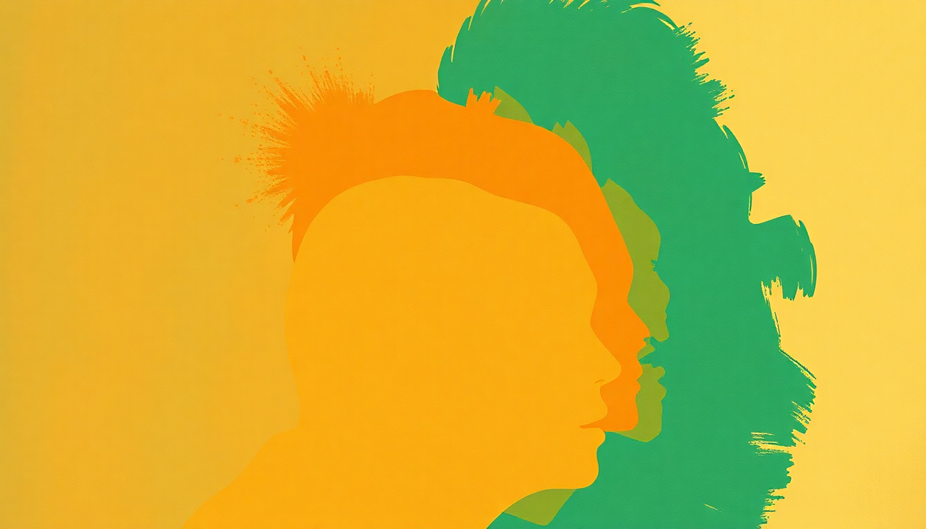 Fan-driven abstract illustration evoking the emotional arc of Jackie-Ing by Thelonious Monk