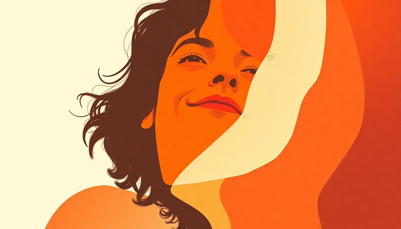 Fan-driven abstract illustration evoking the emotional arc of Jackie Wilson Said (I'm in Heaven When You Smile) by Van Morrison