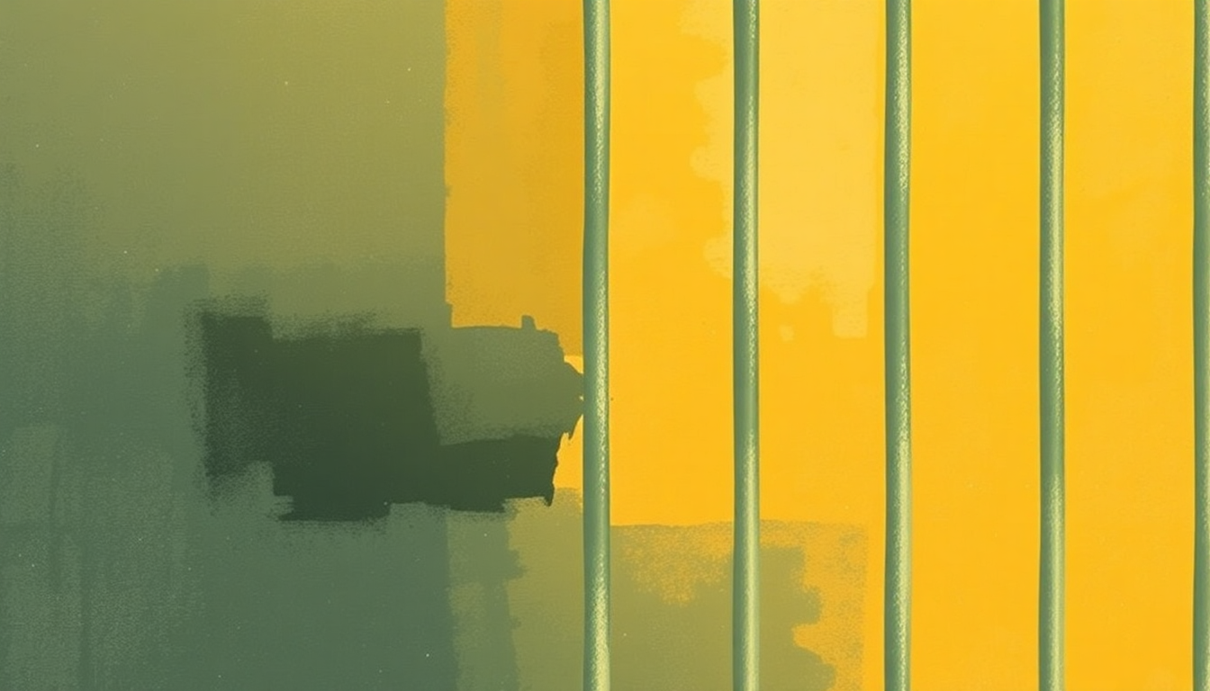 Fan-driven abstract illustration evoking the emotional arc of Jail by Kanye West