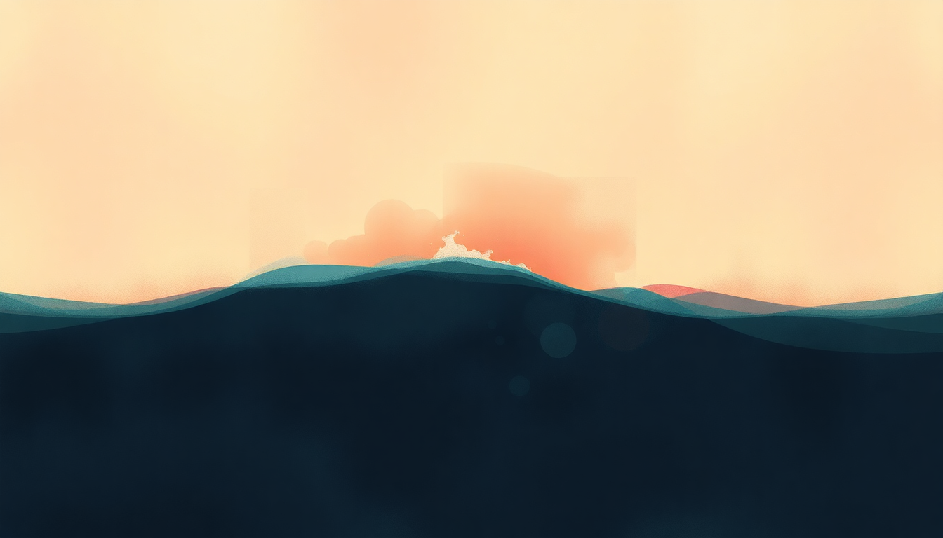 Fan-driven abstract illustration evoking the emotional arc of Jaws Theme by John Williams