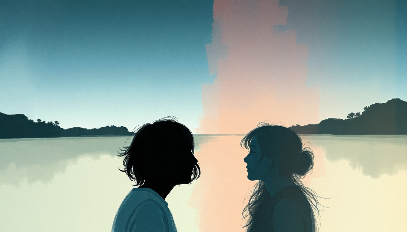 Fan-driven abstract illustration evoking the emotional arc of Jenny Was a Friend of Mine by The Killers