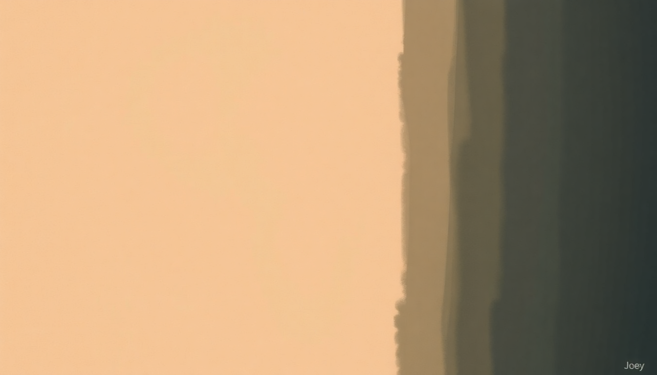 Fan-driven abstract illustration evoking the emotional arc of Joey by Bob Dylan