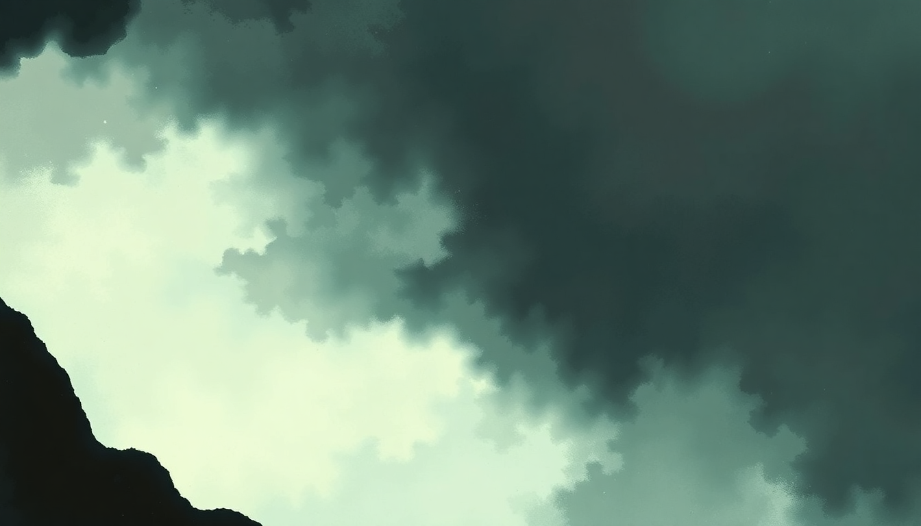 Fan-driven abstract illustration evoking the emotional arc of Jóga by Björk