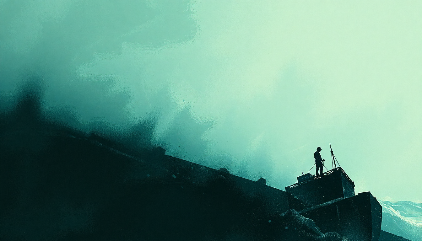 Fan-driven abstract illustration evoking the emotional arc of John the Fisherman by Primus