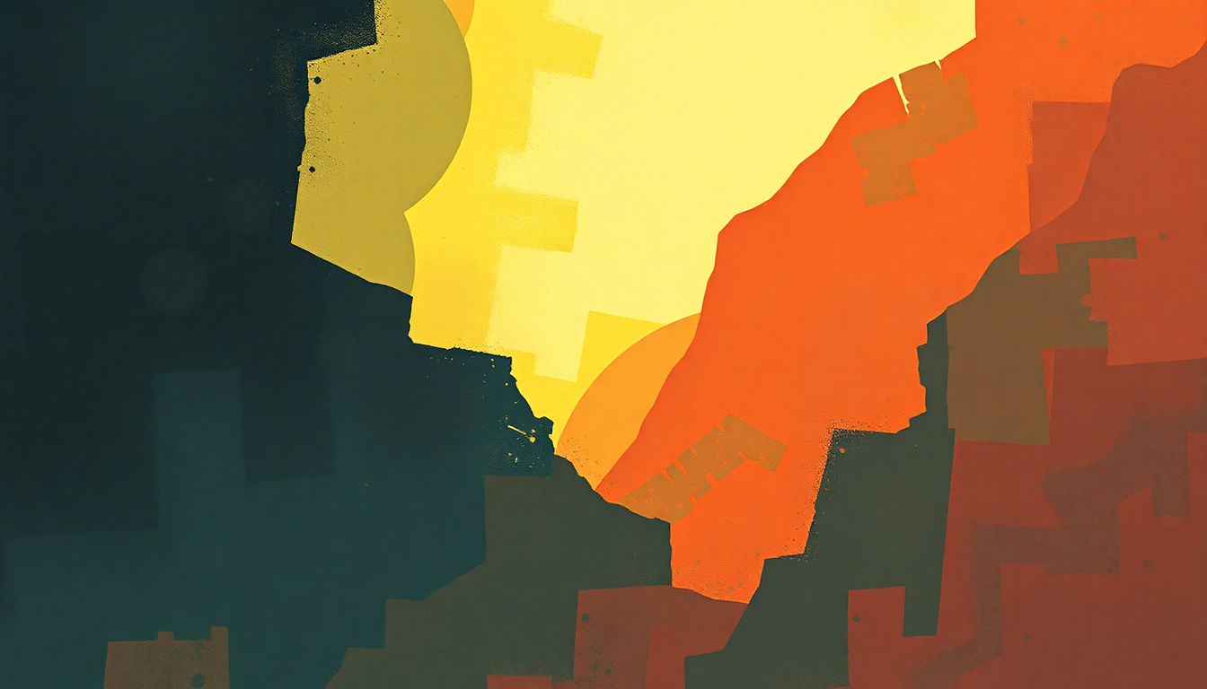 Fan-driven abstract illustration evoking the emotional arc of Johnny Blade by Black Sabbath