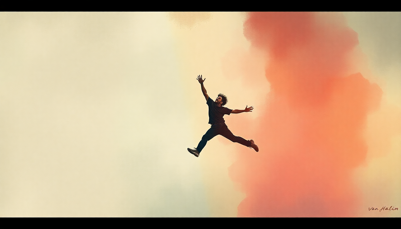 Fan-driven abstract illustration evoking the emotional arc of Jump (Live) by Van Halen