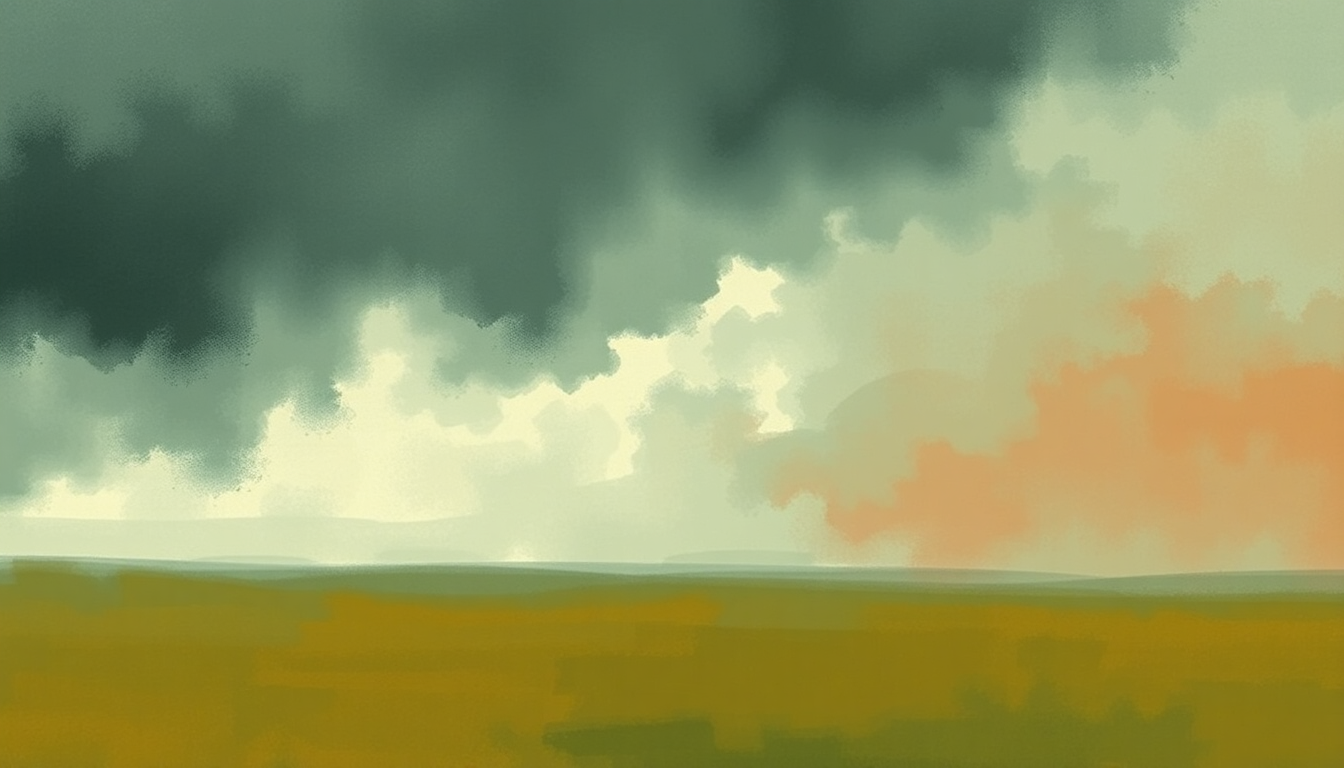 Fan-driven abstract illustration evoking the emotional arc of June by Florence + The Machine