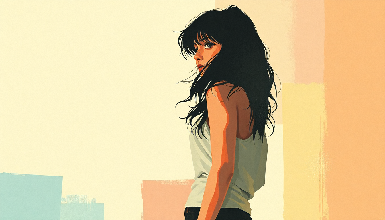 Fan-driven abstract illustration evoking the emotional arc of Just a Girl by No Doubt